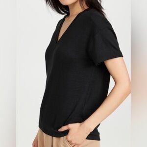 rag & bone Avyrl Black V-Neck Short Sleeve Soft Knit Tee size large